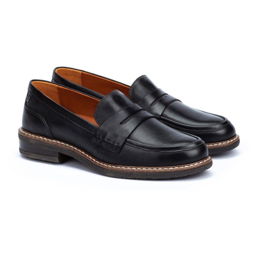 Women's Pikolinos ALDAYA Loafers Black | NZ U90Q25A